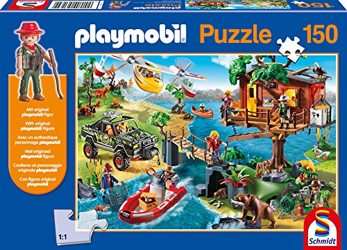 Schmidt Spiele 56164 - Playmobil, Baumhaus, 150 Teile, Klassische Puzzle, inklusive Figur