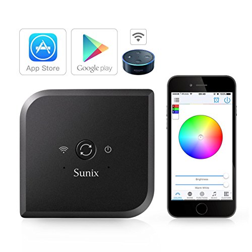 Sunix® RGB / RGBWWCW Kontroller 12-24V Mini Wireless WiFi LED Streifen 5 Kanäle Kontroller mit Fernbedienung Funktion für iOS und Android Smartphones