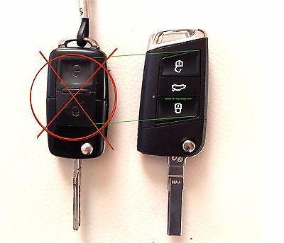 VW Schlüssel Umbausatz Golf 4/5 Polo auf VW Golf VII 7 design Klappschlüssel key