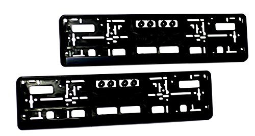 Kennzeichenhalter I Nummernschildhalter für PKW I Kennzeichenhalterung I Schwarz (2 Stück) (Schwarz)