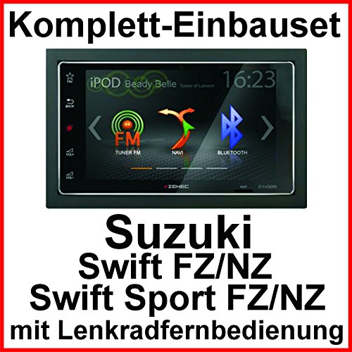 Komplett-Set Suzuki Swift Sport FZ NZ ZENEC Z-N326 Bluetooth USB MP3 Autoradio 2-DIN Moniceiver Touchscreen Freisprecheinrichtung