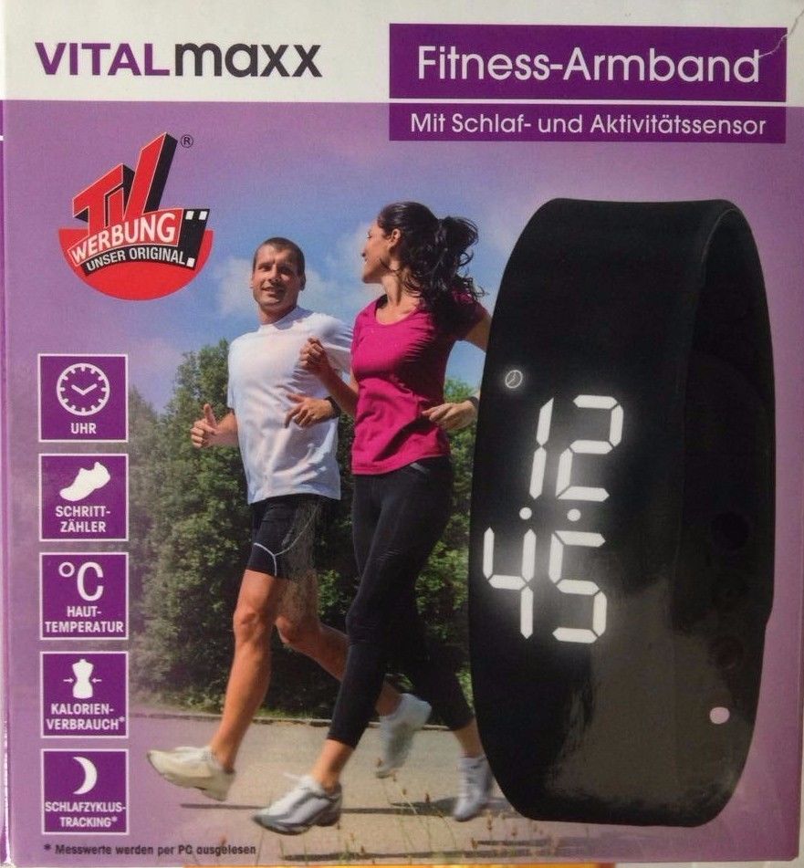 Vitalmaxx LED Fitness Armband Sport Uhr Fitnessuhr Schlaf & Aktivitätssensor
