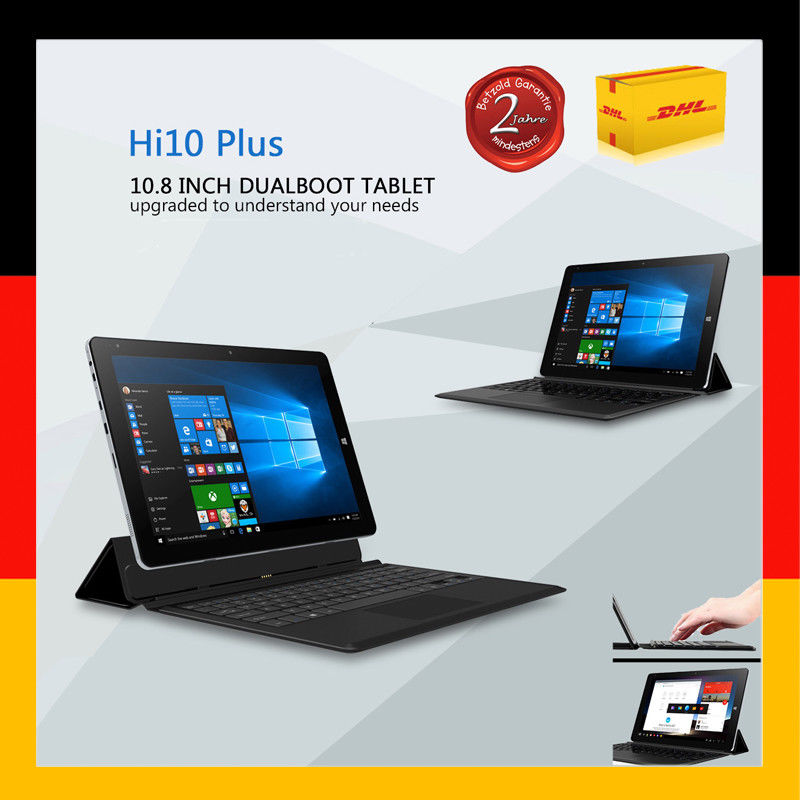CHUWI Hi10 Plus 10.8'' Zoll 4+64GB Win10+Android 5.1 WLAN+3G Tablet PC +Keyboard