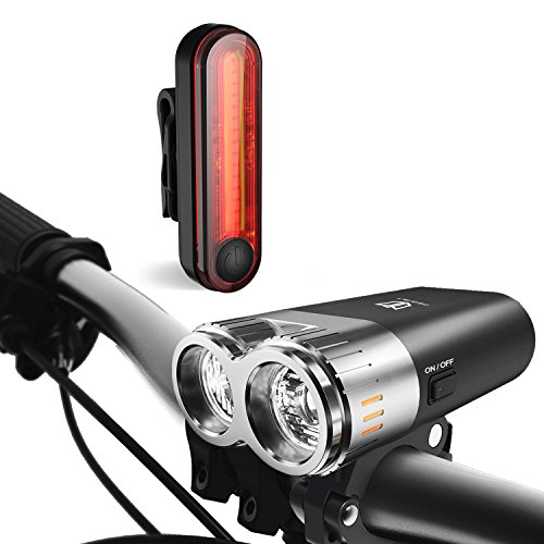 LED Fahrradlicht Set, Degbit StVZO Zugelassen USB Wiederaufladbare LED Fahrradbeleuchtung Set, Fahrradlampe Set inkl, LED Frontlichter Frontlich und Rücklicht, 70 Lux Akku USB Aufladbare Fahrradlichter