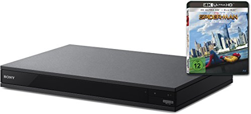 Sony 4K Ultra HD Blu-ray Player UBP-X800 + Spiderman Homecoming 4K UHD BD disc (UHD, High-Resolution Audio, Hi-Fi Qualität, Multi-room, Bluetooth) schwarz