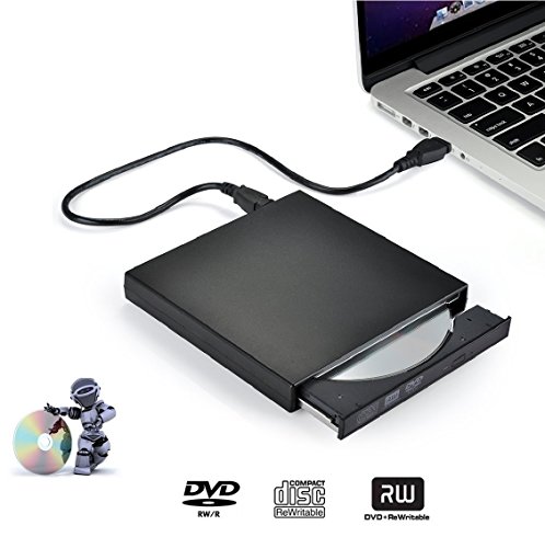 Externe DVD Brenner, Amotus Tragbaren Externe DVD Laufwerke USB 2.0 DVD CD R/RM Laufwerk Player Schriftsteller für Laptops, Desktops, Notebooks, Mac Schwarz