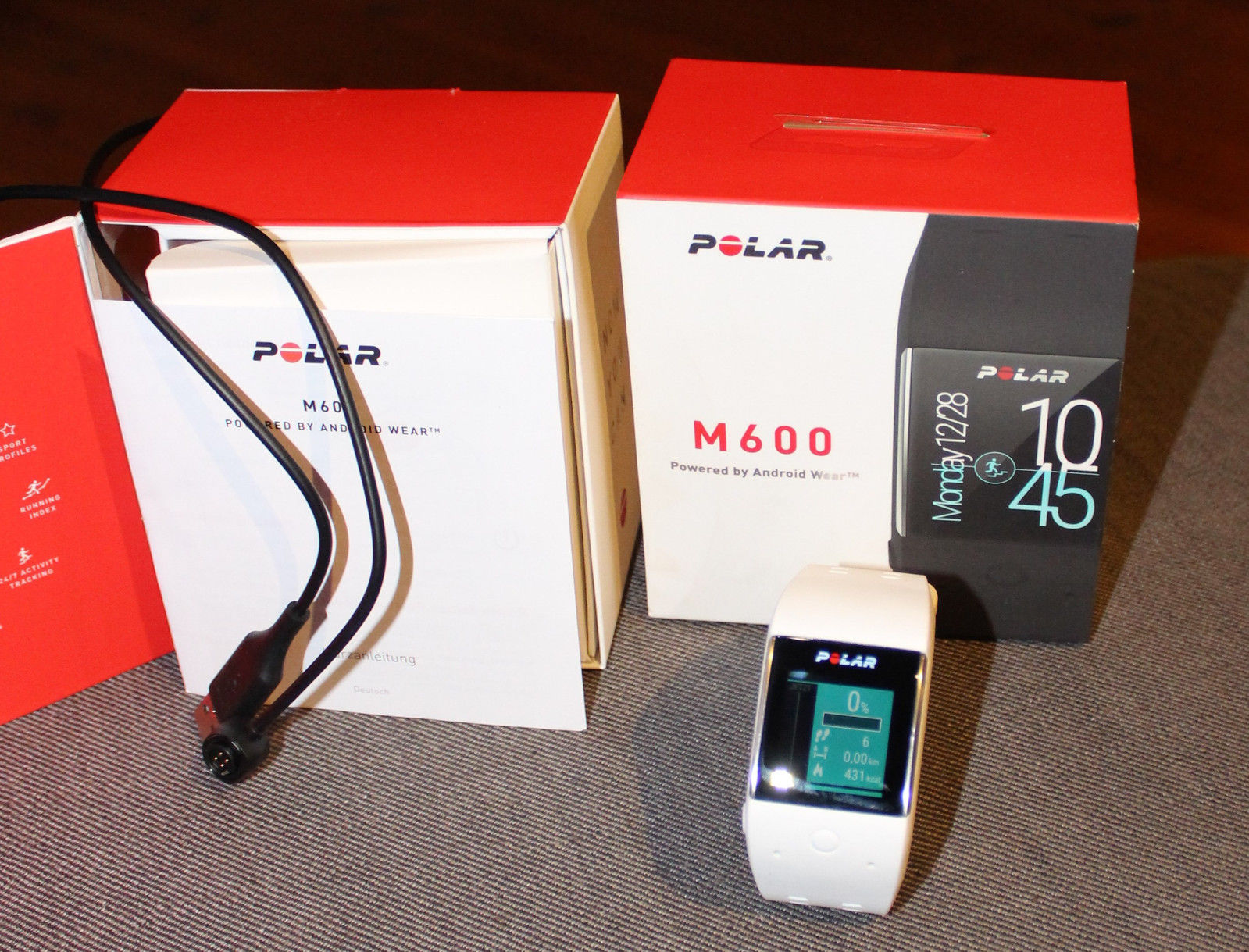 Polar M600 Weiß Smartwatch Android Wear Fitness GPS Pulsuhr Sportuhr M/L NEU