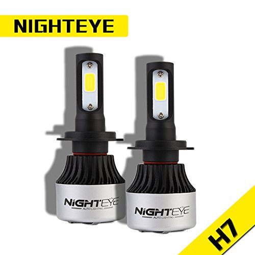 Nighteye H7 LED Scheinwerfer 6500K 72W 9000LM mit Bridgelux COB LED Birnen fit Frontscheinwerfer DC9V-36V (2 Stück )