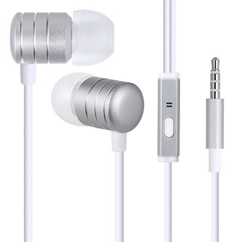 Premium in Ear Kopfhörer Stereo Ohrhörer,Everdigi In Ear kopfhörer inklusive Mikrofon für Alle IOS und Andriod-Geräte mit 3,5 mm Stecker(Weiß)