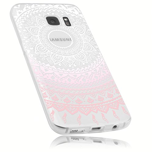 mumbi UltraSlim Hülle für Samsung Galaxy S7 Schutzhülle im Mandala Design transparent rosa (Ultra Slim - 0.55 mm)