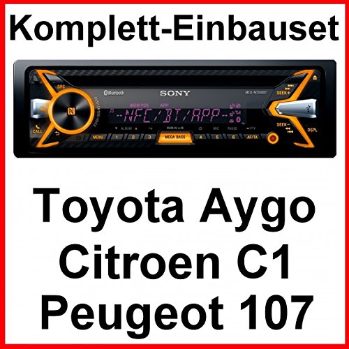 Komplett-Set Toyota Aygo Citroen C1 Peugeot 107 Sony MEX-N5100BT Autoradio BT