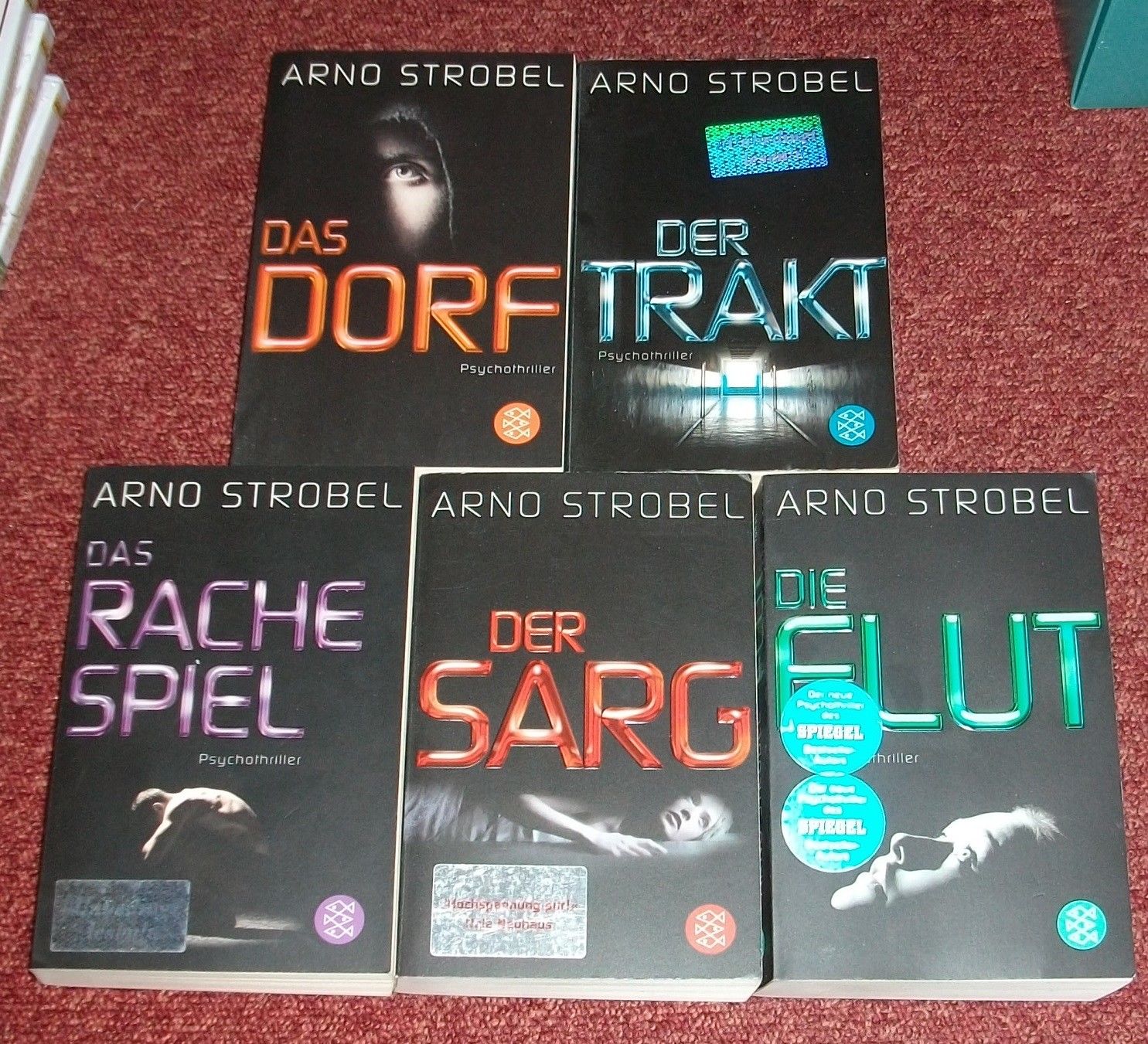 5x Arno Strobel - Die Flut + Der Sarg + Der Trakt + Das Dorf + Das Rachespiel