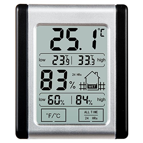 [2017 Neuestes] Thermo-Hygrometer, E2Buy® Digitales Touch-LCD-Mini-Thermometer mit magnetischer Rückseite, Temperatur- und Feuchtigkeitsmonitor mit MIN / MAX-Aufzeichnungen