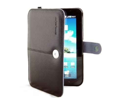 StilGut Folio Case Ledertasche für Samsung Galaxy Tab mit Standfunktion und Halteschlaufe in schwarz