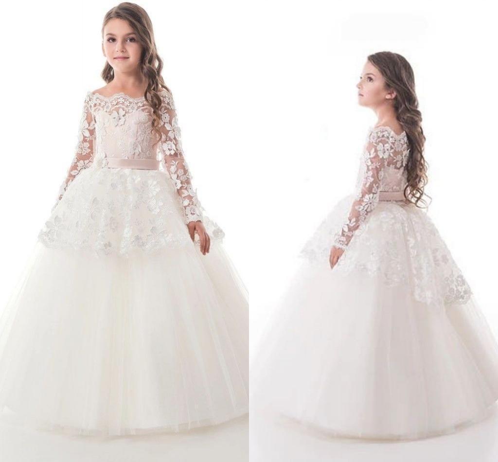 Neu Blumenmädchen Kinder Kleid Kommunion Prinzessin Mädchen Ballkleid Abendkleid