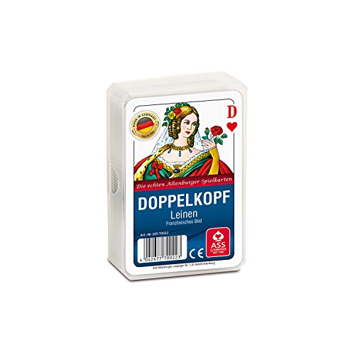 Ass Altenburger 70022 - Kartenspiel Doppelkopf mit Leinenprägung