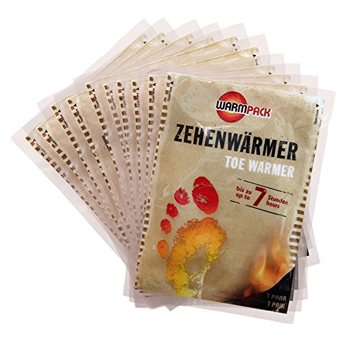 Warmpack Zehenwärmer | Schuh Wärmepads für kalte Temperaturen | Toe warmer | angenehm weiche Fußwärmer | 6 Stunden lang 38°C | 10er Pack