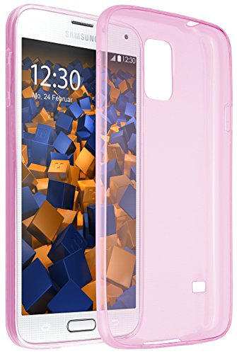 mumbi UltraSlim Hülle für Samsung Galaxy S5 / S5 Neo Schutzhülle transparent rosa (Ultra Slim - 0.55 mm)