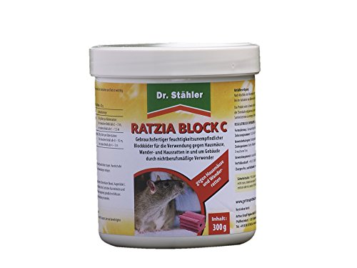 Dr. Stähler 001878 Ratzia, Ratten und Mäusegift, 300 g feuchtigkeitsunempfindlich
