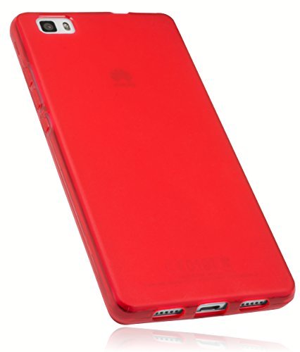 mumbi Schutzhülle Huawei P8 Lite Hülle transparent rot (nicht für das P8 Lite Smart)