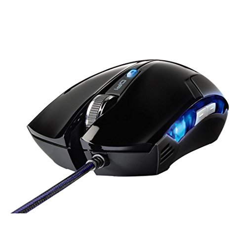 uRage Gaming Maus (dpi von 600 - 2400 regelbar, 5 programmierbare Tasten, Blaue LEDs) schwarz