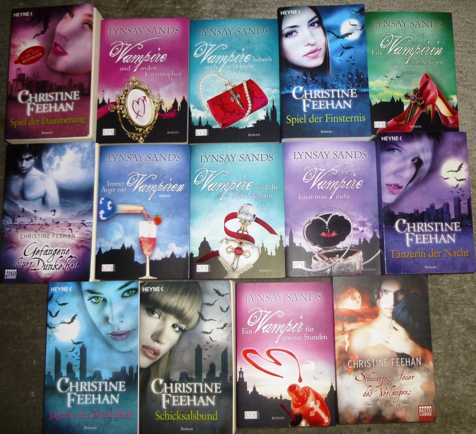 Vampir - Romane, Lynsay Sands / Christine Feehan, 14 Romane, div. Verlage, TB