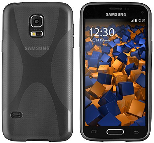 mumbi X-TPU Schutzhülle Samsung Galaxy S5 / S5 Neo Hülle transparent schwarz