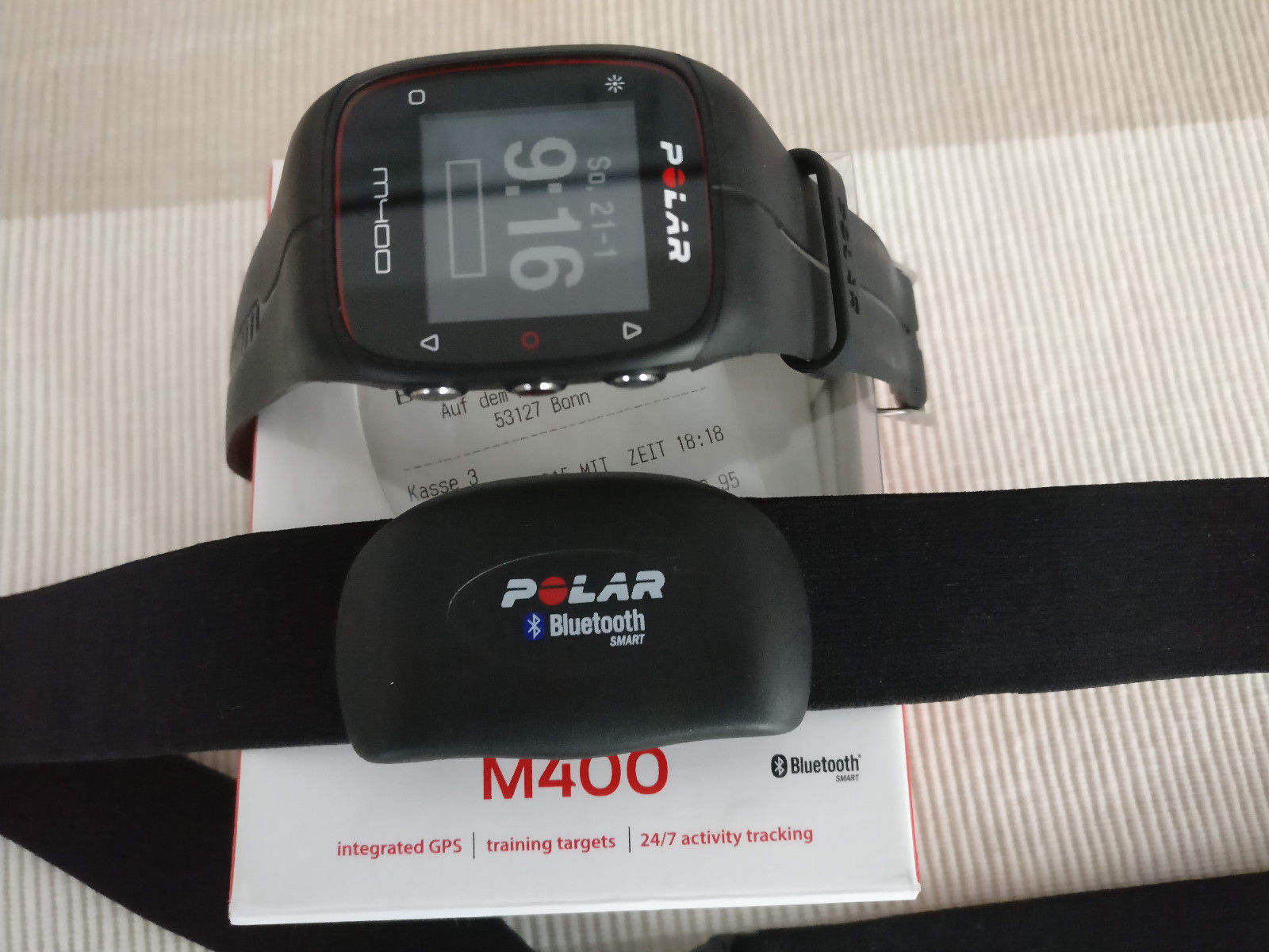 Polar M400 HR GPS Laufuhr inkl Brustgurt schwarz