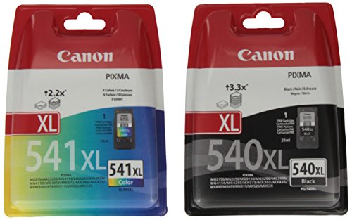 Canon PG540XL - CL541 xL Original Tintenpatronen, 2-er Set mit 1 x schwarz/farbige tinten