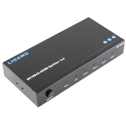 Ligawo HDMI Splitter 4-fach / 4-port 3D 1080p - 1 HDMI Quelle (z.B. PS4, Receiver, Player) parallel oder einzeln an 4 Geräte (z.B. Tv, Beamer oder Monitor) schalten