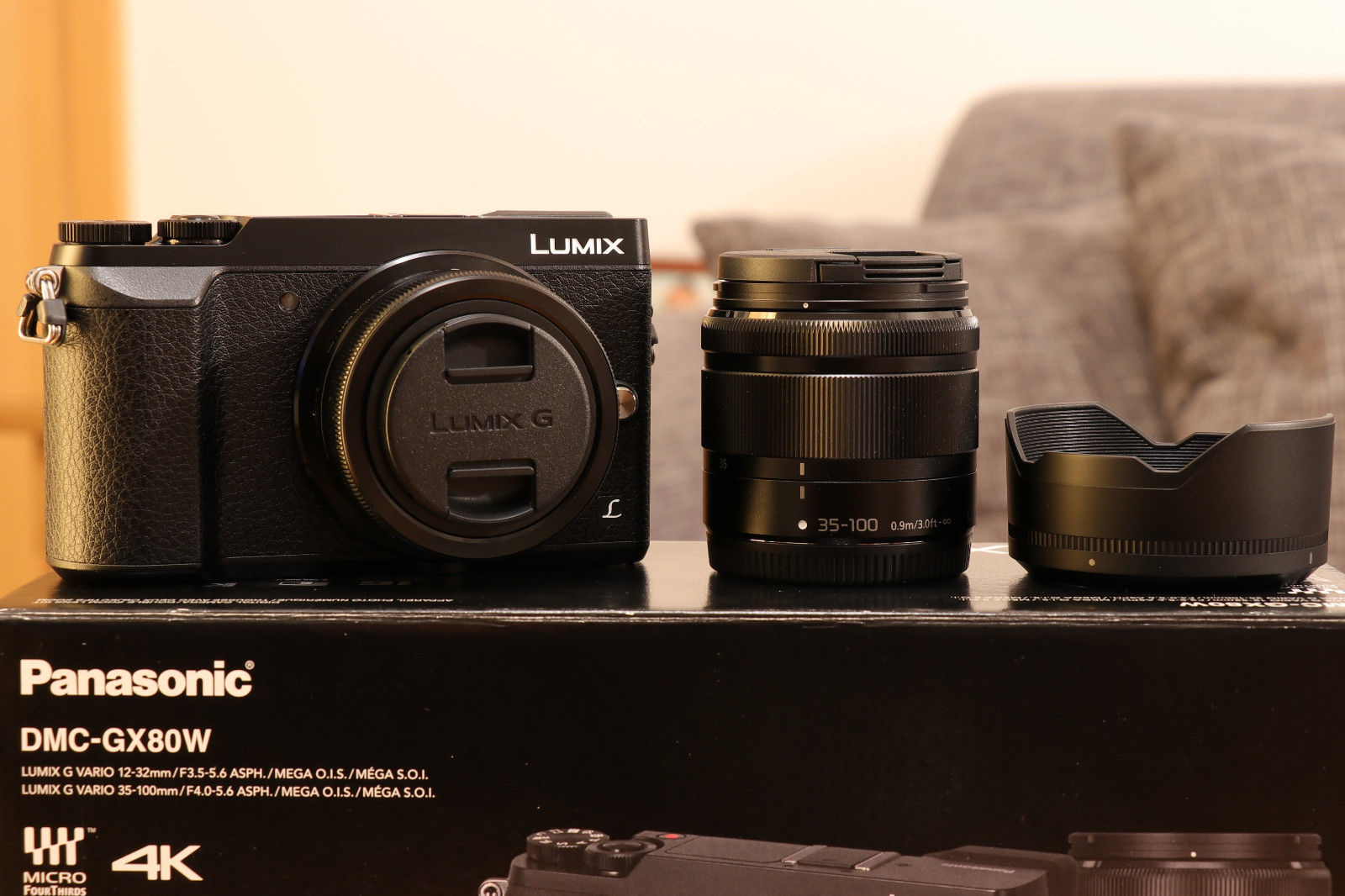 Panasonic LUMIX GX80W 16.0MP Digitalkamera - Schwarz (Kit mit 12-32mm and 35-100