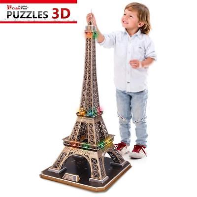Puzzle Cubic Fun 82 Teile - Puzzle 3D mit LED - Eiffelturm, Paris... (45646)