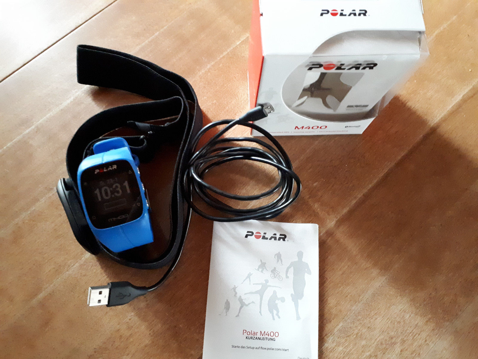Polar M400 HR GPS Laufuhr inkl Brustgurt H7 blau