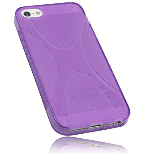 mumbi X-TPU Schutzhülle für iPhone SE 5 5S Hülle halbtransparent lila