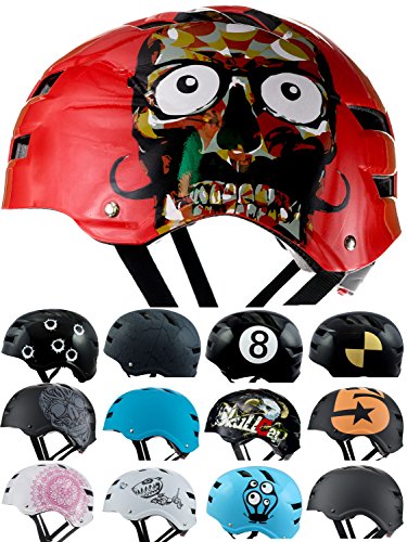 Skullcap® BMX Helm ? Skaterhelm ? Fahrradhelm ?, Herren | Damen | Jungs & Kinderhelm, schwarz matt & glänzend (Red Ocean, M (54 - 56 cm))