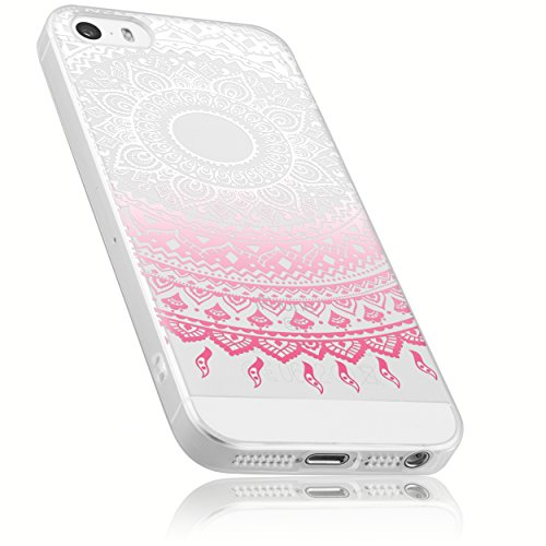 mumbi Schutzhülle iPhone SE 5 5s Hülle im Mandala Design transparent rosa