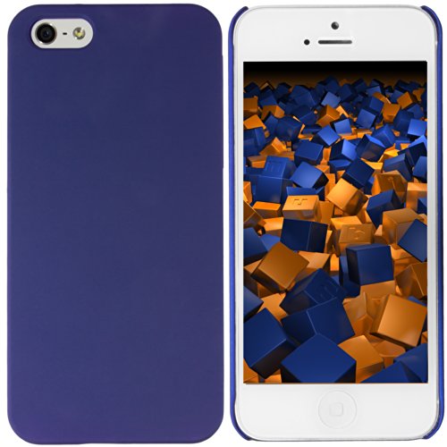 mumbi Schutzhülle iPhone SE 5 5S Hülle (harte Rückseite) matt blau