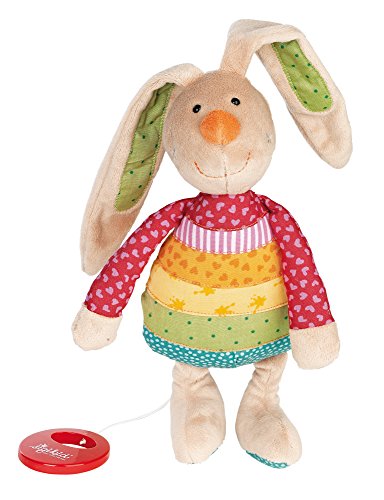 sigikid, Mädchen, Spieluhr, Stofftier Hase Rainbow Rabbit, Rot/Mehrfarbig, 40577
