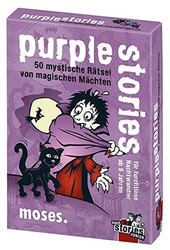 moses. black stories Junior purple stories | 50 mystische Rätsel | Das Rätsel Kartenspiel für Kinder