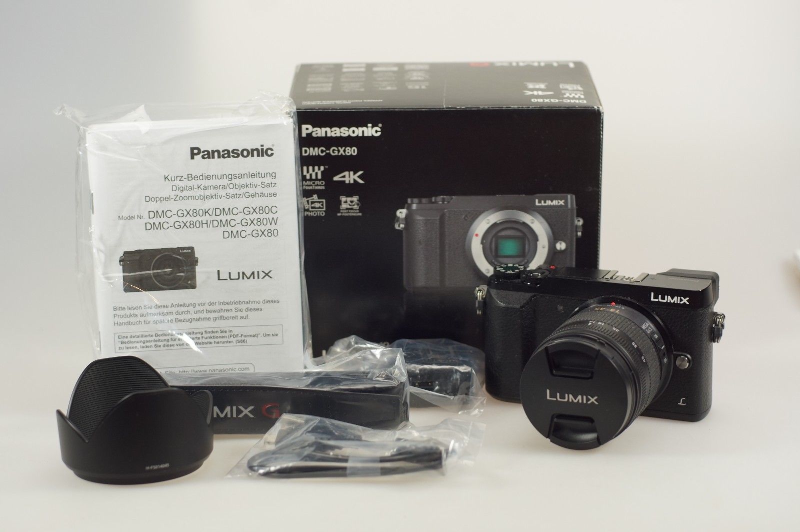 Panasonic LUMIX GX80 Kit inkl. 14-45mm Objektiv, schwarz DMC-GX80 , Top Zustand