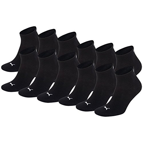 PUMA Unisex Quarter Quarters Socken 12er Pack, Größe:39-42;Farbe:black