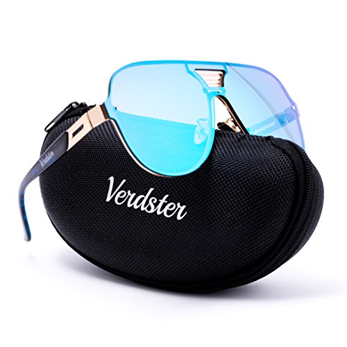 Verdster Sportliche trendige gespiegelte Piloten-Sonnenbrille - Spezielle TourDePro Gläser - Zubehöretui - UV400 Schutz - Übergroße Sonnenbrille- Ideal für Städtetouren