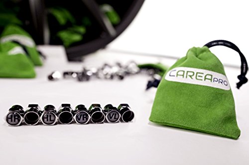 8x CAREApro Wheelmarker - Premium Reifenbeschriftung - Elegante und Professionelle Ventilkappen im Chrom look