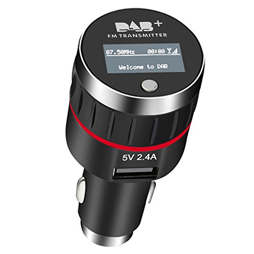 DAB + Radio Tuner Wireless FM Transmitter universal Plug KFZ Musik Player Audio Adapter Auto Kit Mit 5 V/2,4 A USB Ladegerät