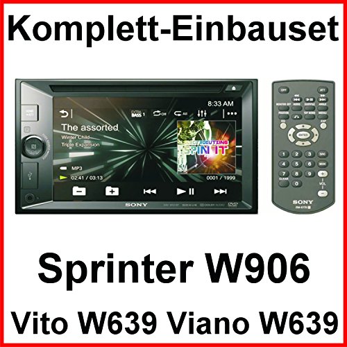 Sony XAV-W651BT Bluetooth USB CD DVD MP3 Autoradio 2-DIN Moniceiver Touchscreen Freisprecheinrichtung Einbauset für Mercedes Vito Viano W639 W447 Sprinter