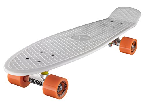 Ridge Skateboard Big Brother Nickel 69 cm Mini Cruiser, weiß/orange