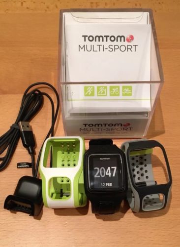 TomTom Multisport GPS Uhr Laufen, Fahrrad, Schwimmen SportWatch Refurb OVP grey