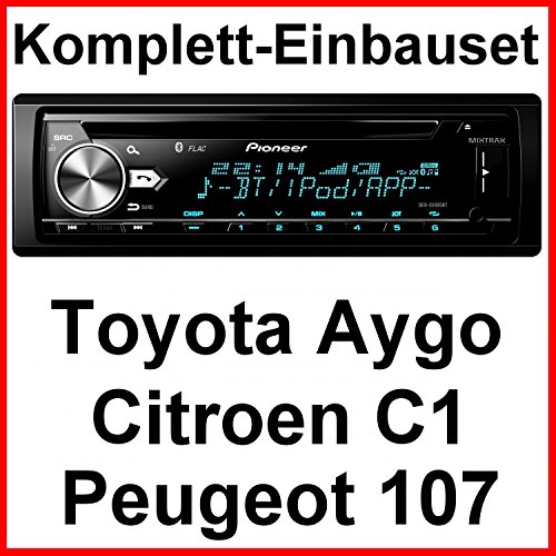 Komplett-Set Toyota Aygo Citroen C1 Peugeot 107 DEH-X5900BT Autoradio Bluetooth