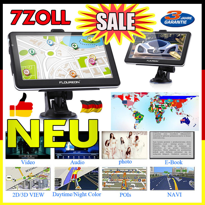 8GB 7'' Zoll Touch Screen PKW Auto GPS Navi Navigation Navigationsgerät Europa
