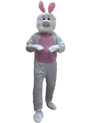 Plush Adult Mascot Bunny Rabbit Animal Fancy Dress Costume Jumpsuit Easter Event